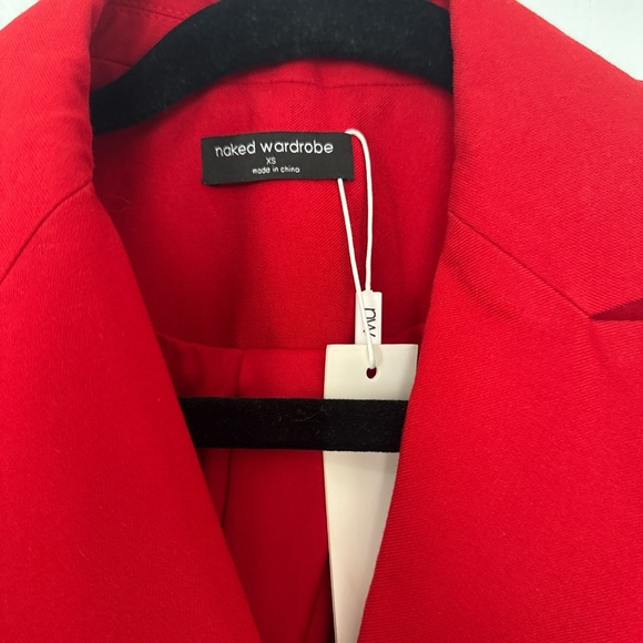 Naked Wardrobe Vibrant Red Double-Breasted Blazer - Picture 4 of 5